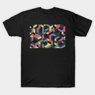 Yellow red geometric T-Shirt